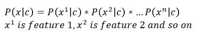 bayes rule with multiple features