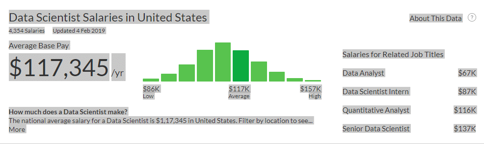 Data Scientist salaries in united state