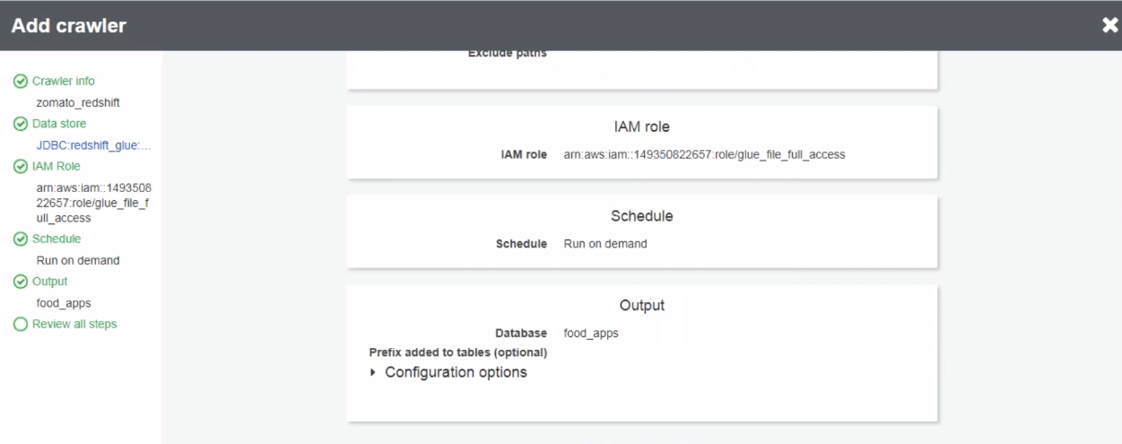 crawler added to aws glue